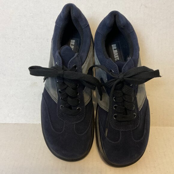 Dr. Marten's Sneaker Shoes US 5 Navy Blue Gray Detail Suede - Picture 2 of 11